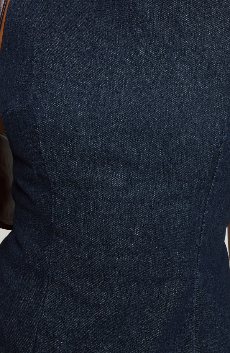 Princess Polly Ainsleigh Denim Skort Romper, Alternate, color, Mid Wash