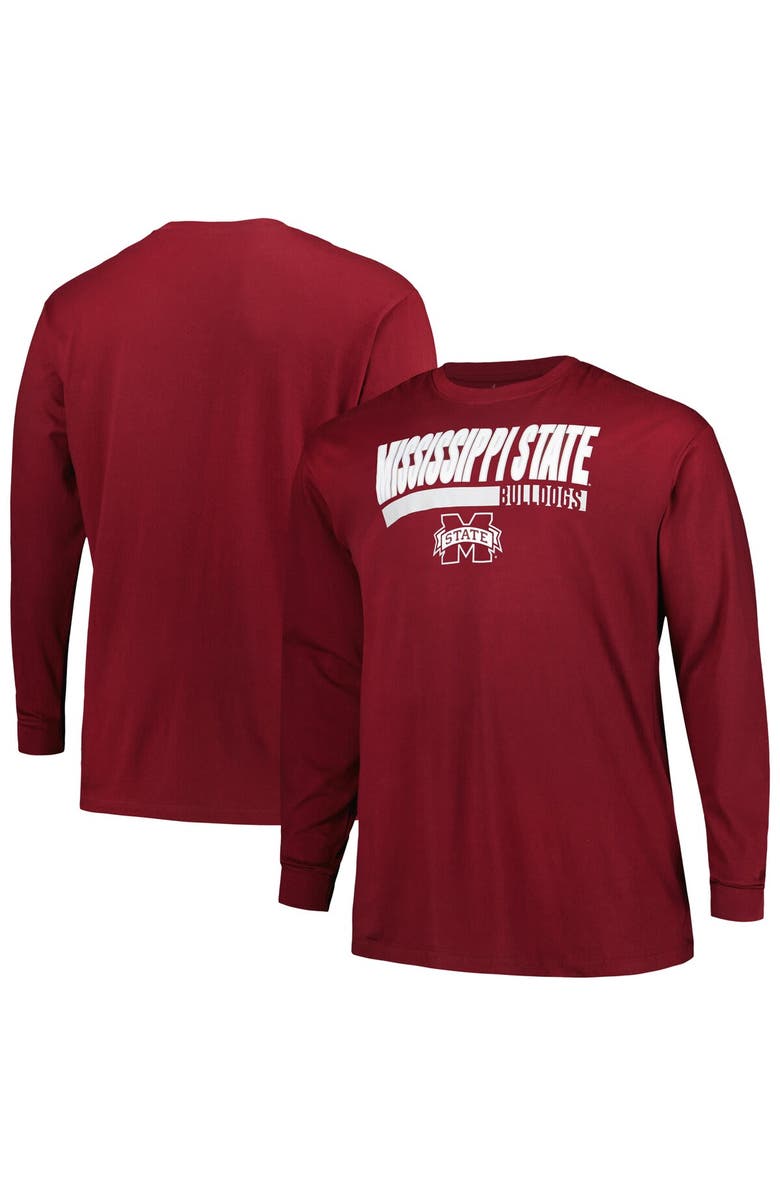 PROFILE Men's Profile Maroon Mississippi State Bulldogs Big & Tall Two-Hit Long Sleeve T-Shirt, Main, color, Maroon