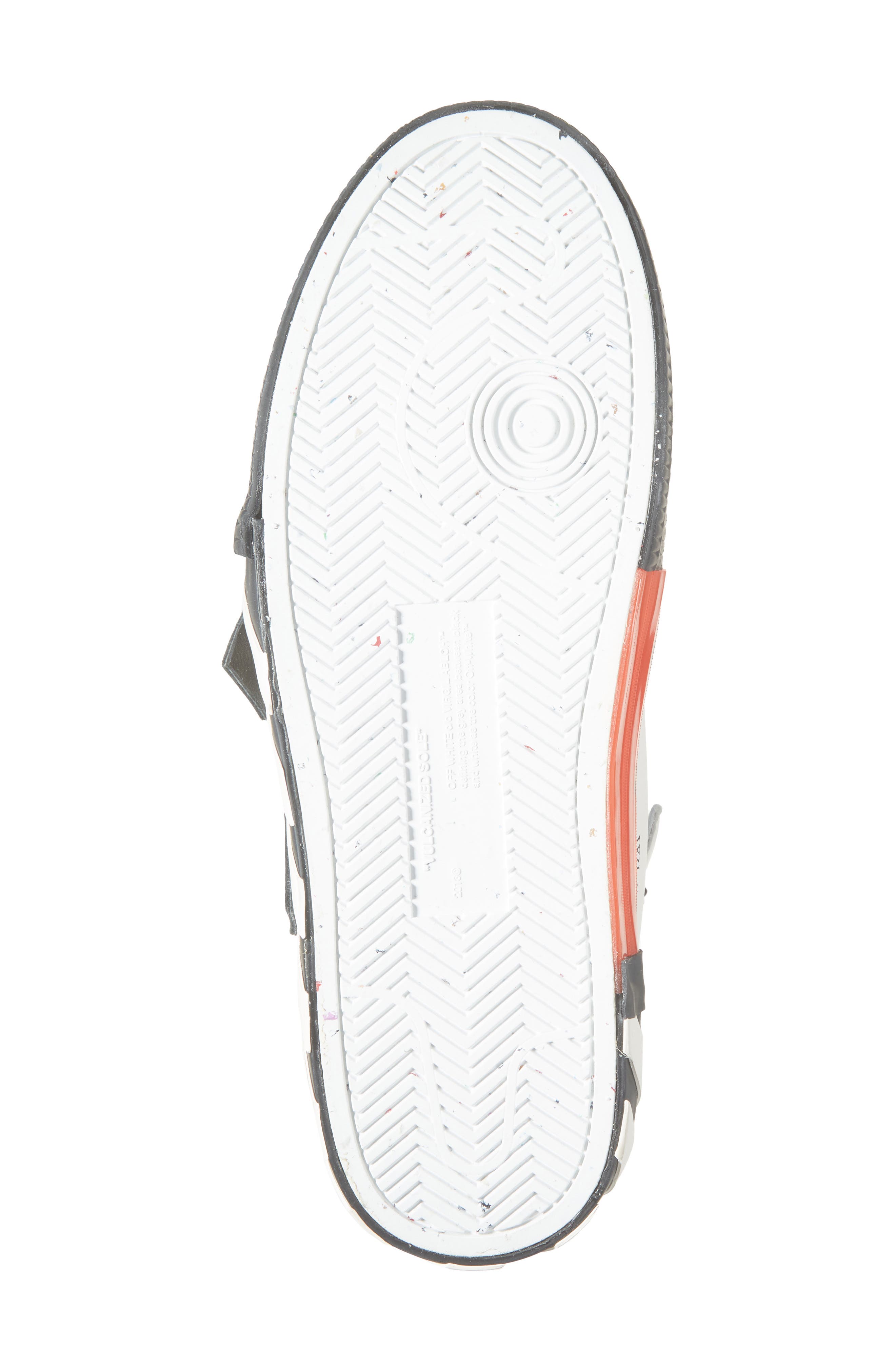 Off-White High Top Vulcanized Leather Sneaker, Alternate, color, White Black