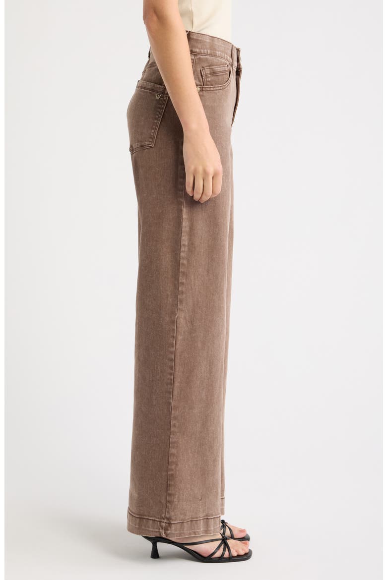 Sam High Waist Wide Leg Jeans, Alternate, color, WASHED DARK WALNUT