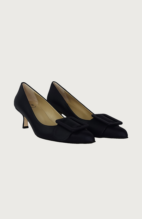Andrea Carrano Shoes Milk Kitten Heel In Black