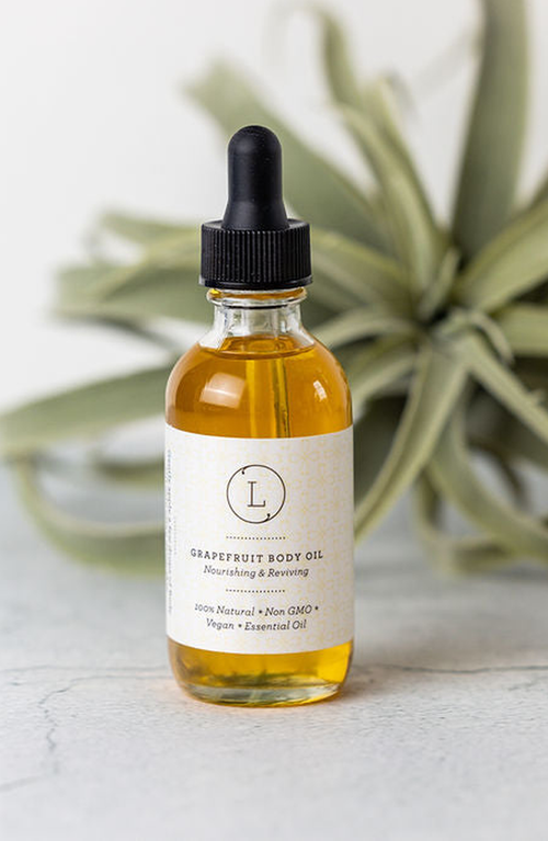 Lizush Cbd Natural Body Oil With Cbd, Grapefruit Moisturizing Body Oil In Light Yellow