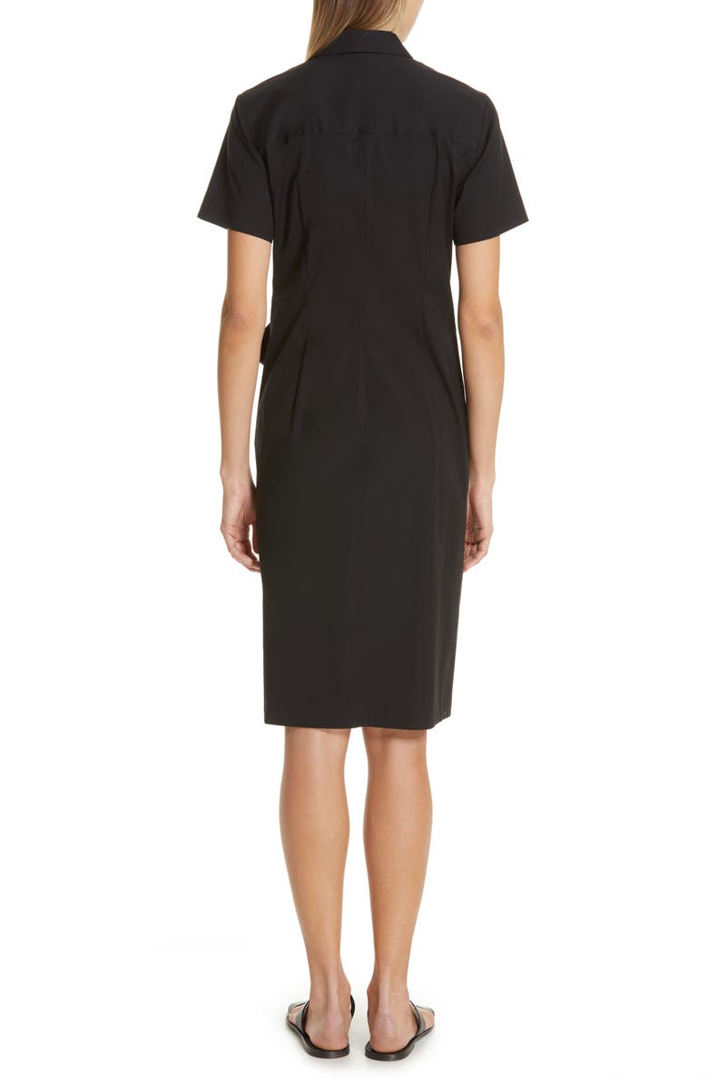 Lafayette 148 New York Zariah Tie Waist Stretch Poplin Shirtdress, Alternate, color, 