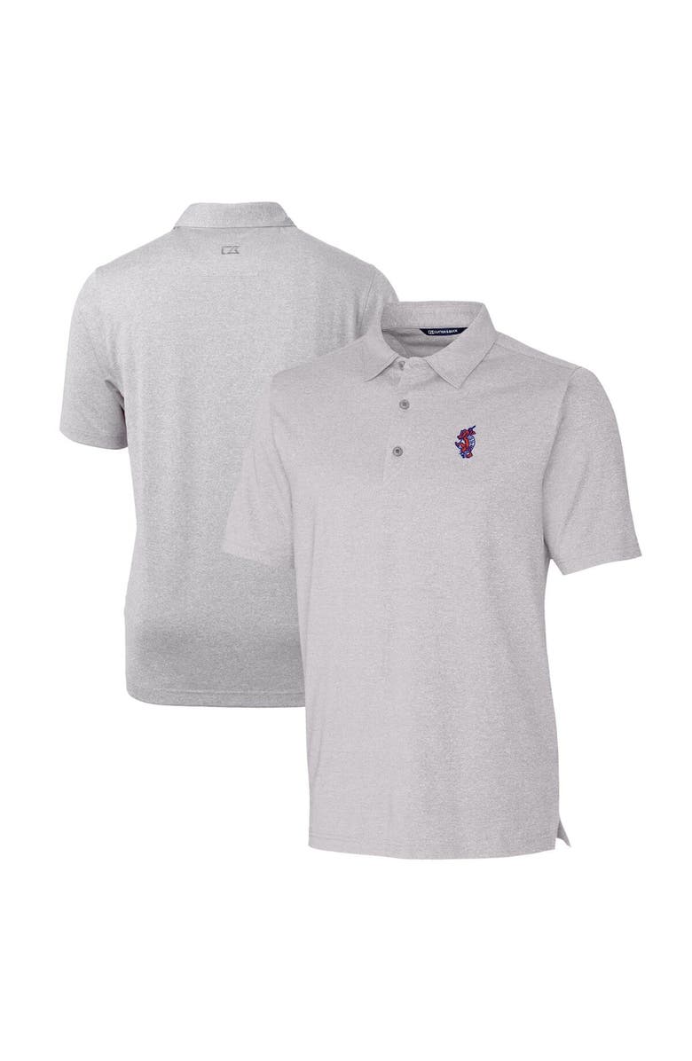 Cutter & Buck Men's Cutter & Buck Heather Gray Florida Gators Swinging Gator Forge Heathered Stretch Polo, Main, color,