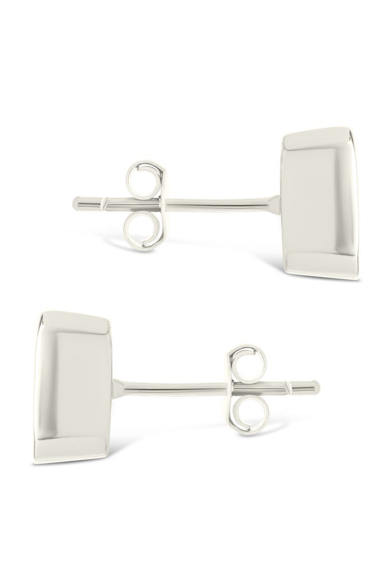 Emerald-Cut Cubic Zirconia Stud Earrings, Alternate, color, SILVER