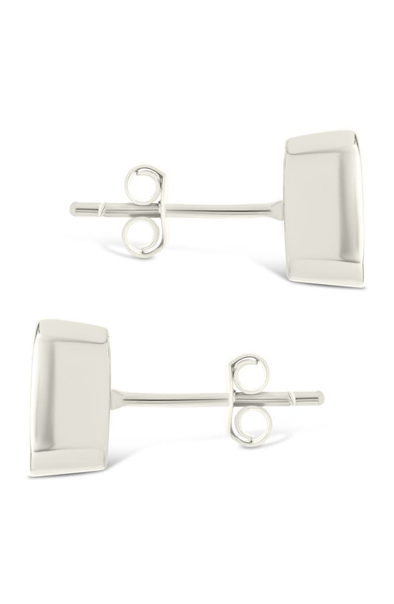 Sterling Forever Emerald-Cut Cubic Zirconia Stud Earrings, Alternate, color, Silver