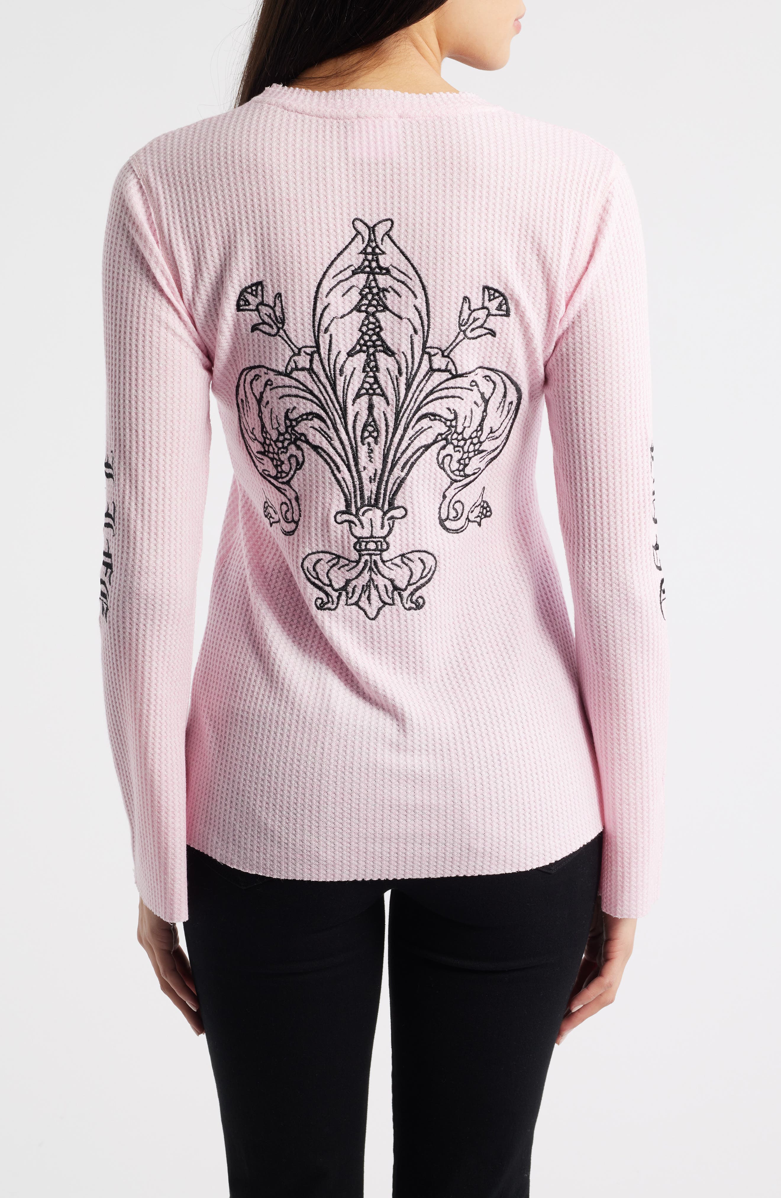 Fleur Embroidered Thermal Knit Top - image 4