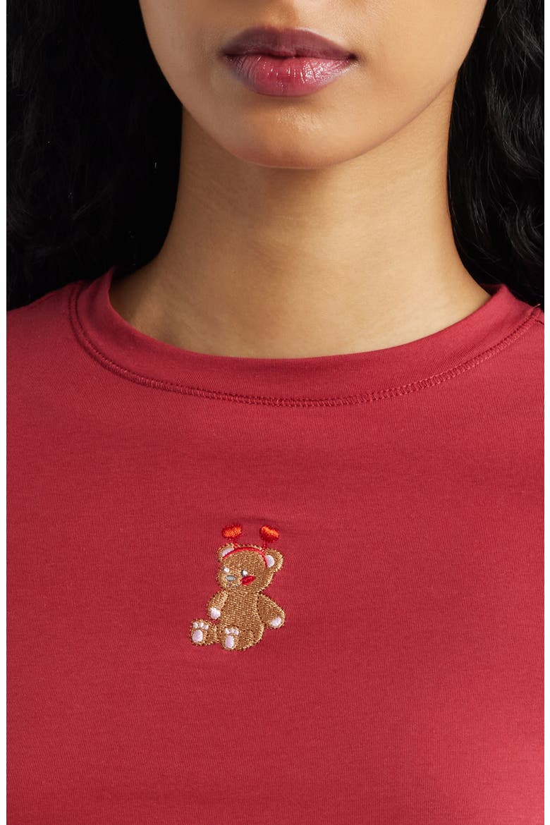 Sweetheart Bear Baby Tee, Alternate, color, DEEP RED