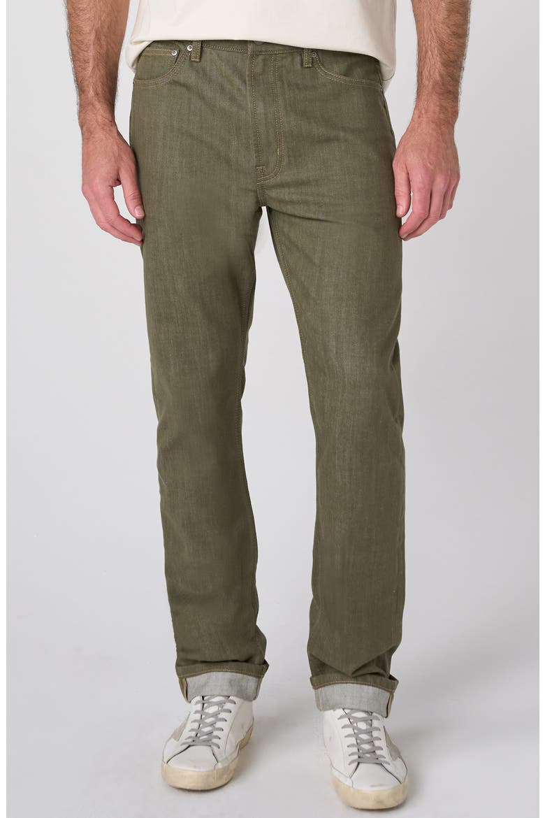 Preston Mid Rise Straight Leg Jeans, Main, color, OLIVE