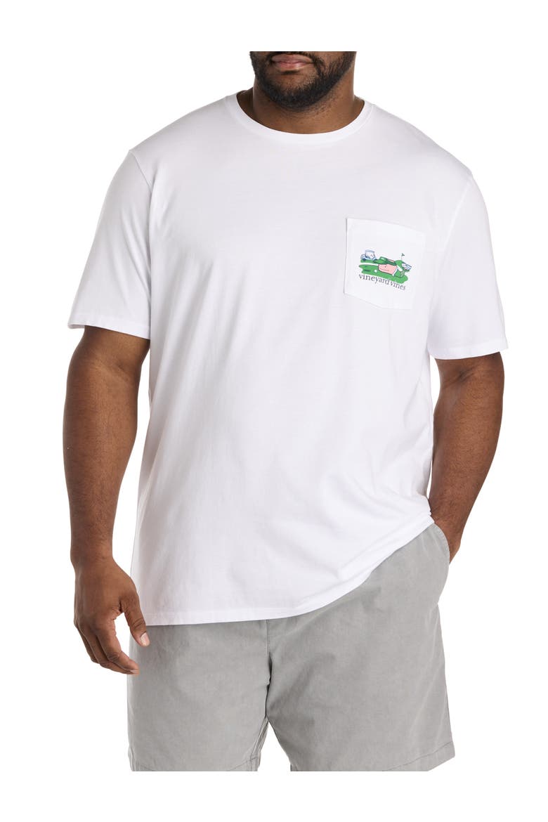 Big & Tall Golfer Whale Graphic Pocket T-Shirt, Alternate, color, WHITE CAP