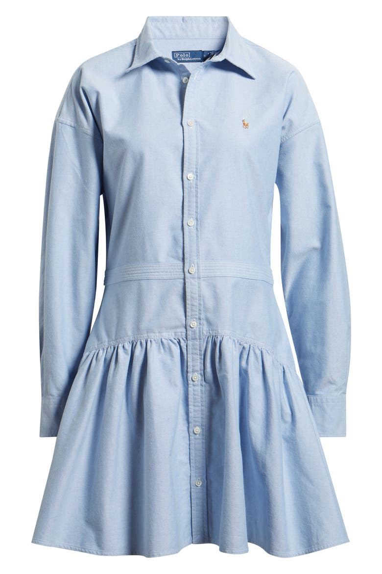 Long Sleeve Cotton Shirtdress, Alternate, color, BSR BLUE