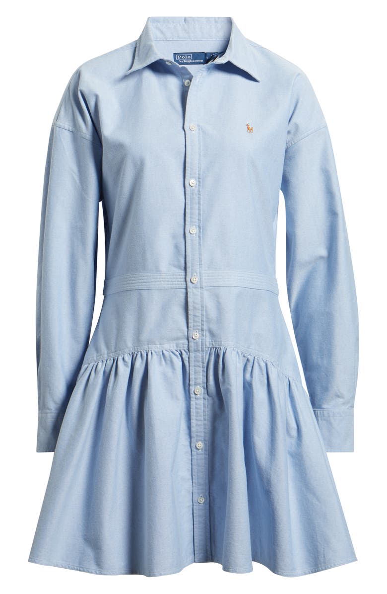 Polo Ralph Lauren Long Sleeve Cotton Shirtdress, Main, color, Bsr Blue