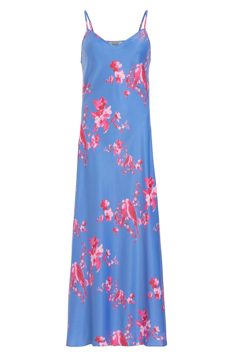 AllSaints Bryony Iona Floral Print Slipdress, Alternate, color, Neon Pink