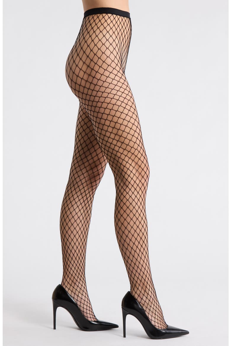 Maxi Fishnet Tights, Main, color, BLACK