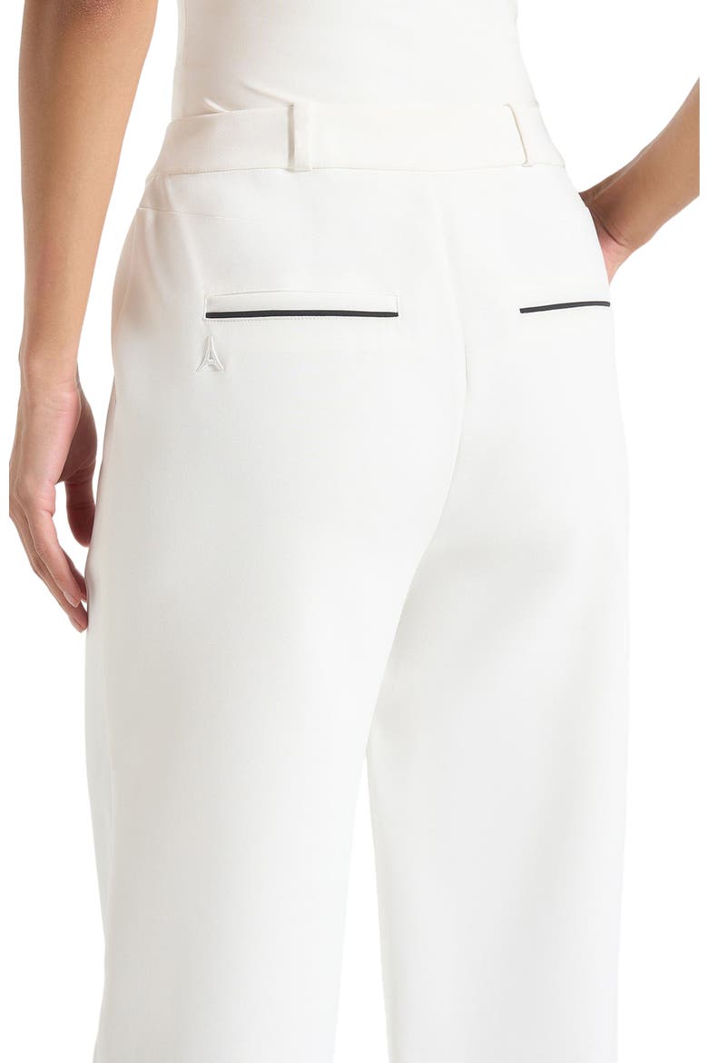 Mina Contrast Piped Pleated Trousers, Alternate, color, White/Black