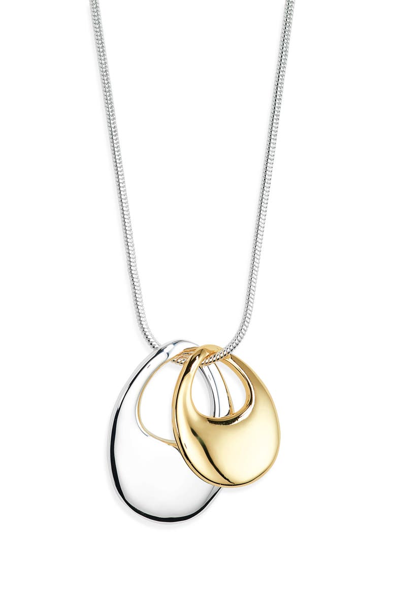 Bubbly Link Pendant Necklace, Main, color, GOLD- SILVER