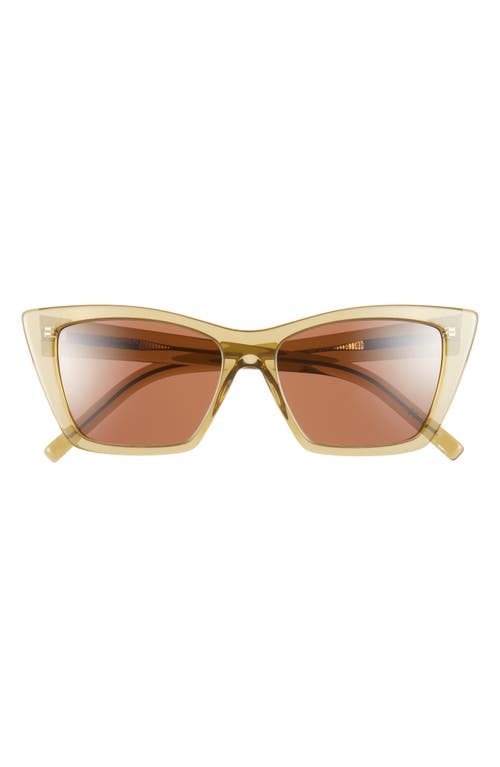 Saint Laurent 55mm Cat Eye Sunglasses In Green