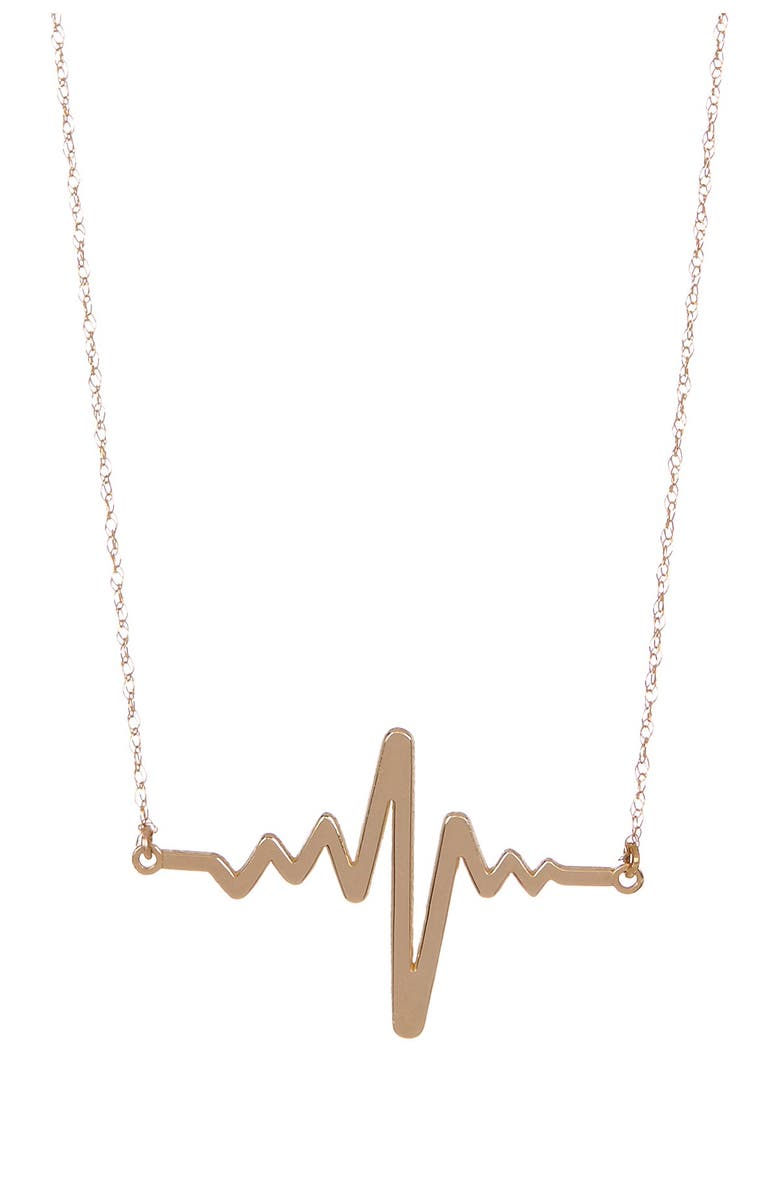 CANDELA JEWELRY 10K Yellow Gold Heartbeat Necklace, Main, color, 