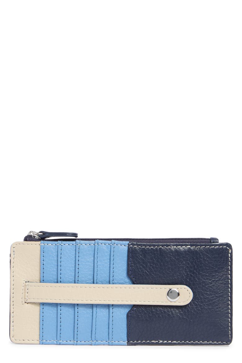 Slim Organizer Card Case, Main, color, NAVY MISTYBLUE PARCHMENT