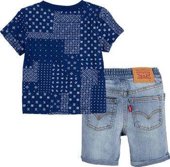 Bandana T-Shirt & Denim Shorts Set