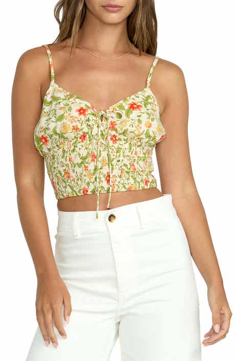 Billabong Babe Floral Smocked Crop Camisole
