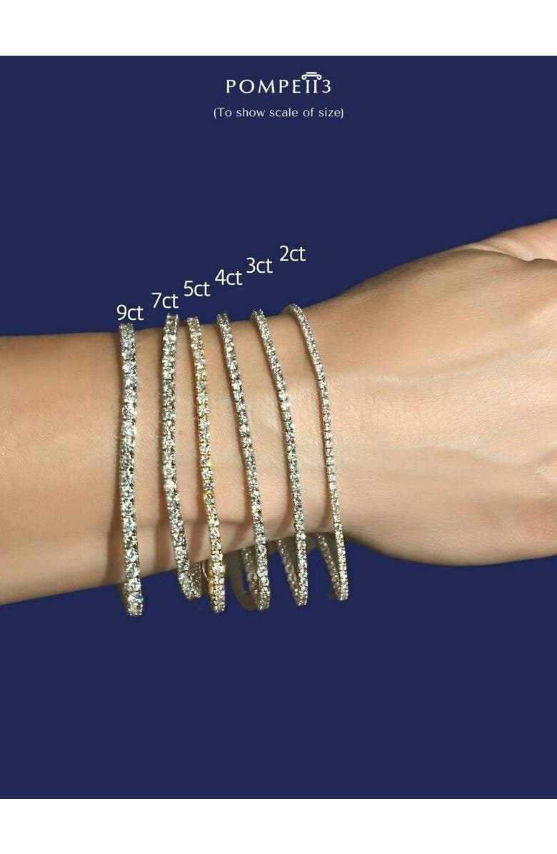 Bliss Diamond 20 Ct Lab Grown Diamond Tennis Bracelet 14k Gold 7", Alternate, color, 14K White Gold