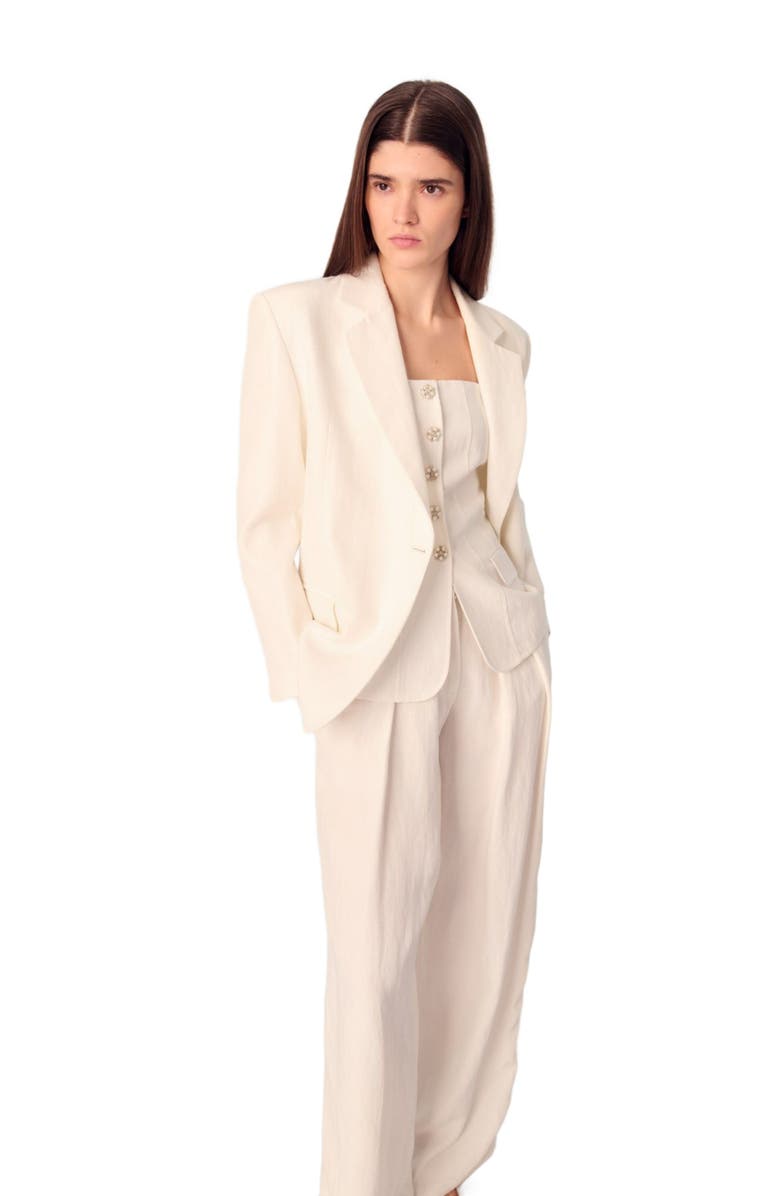 maje Suit jacket, Alternate, color, Ecru