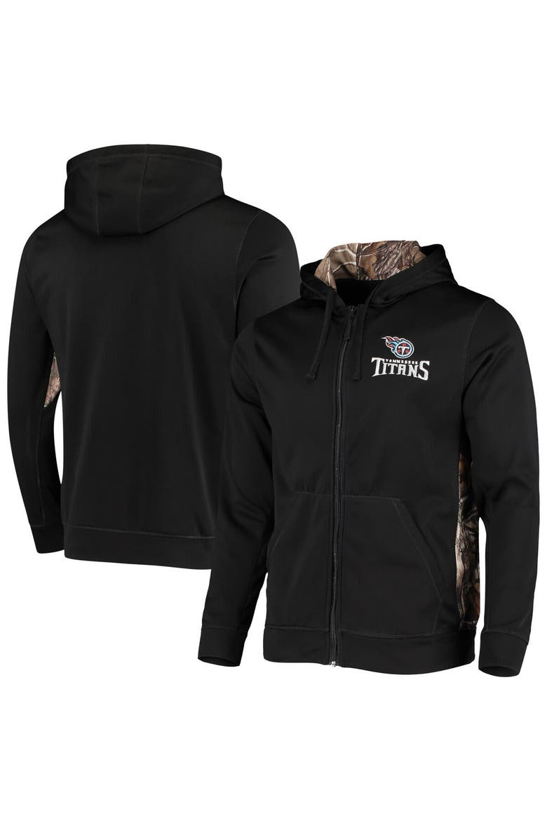 Men's Dunbrooke Black/Realtree Camo Tennessee Titans Decoy Tech Fleece Full-Zip Hoodie, Main, color, Black