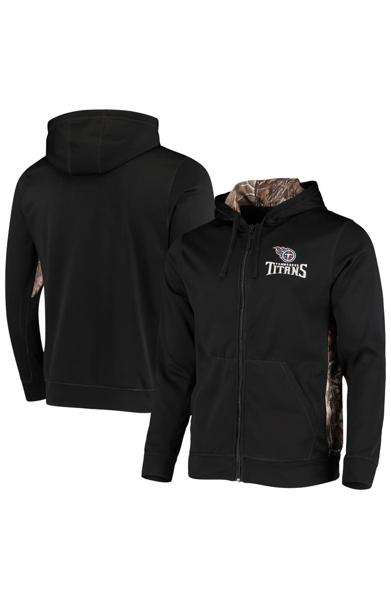 DUNBROOKE Men's Dunbrooke Black/Realtree Camo Tennessee Titans Decoy Tech Fleece Full-Zip Hoodie, Main, color, Black