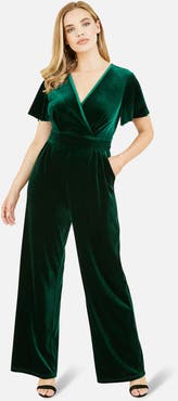 Yumi Angel Sleeve Velvet Jumpsuit