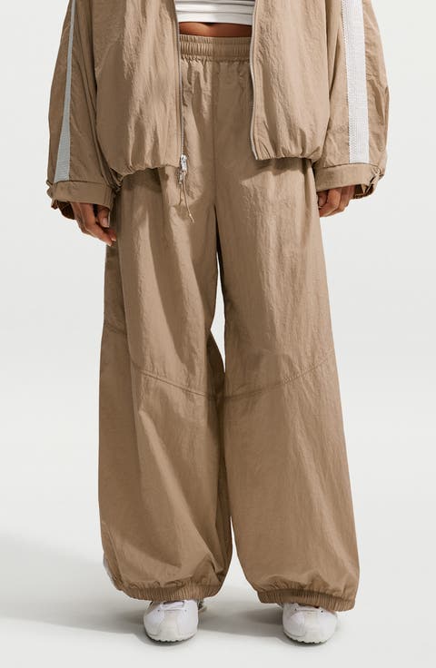 Wide Leg Woven Tech Pants