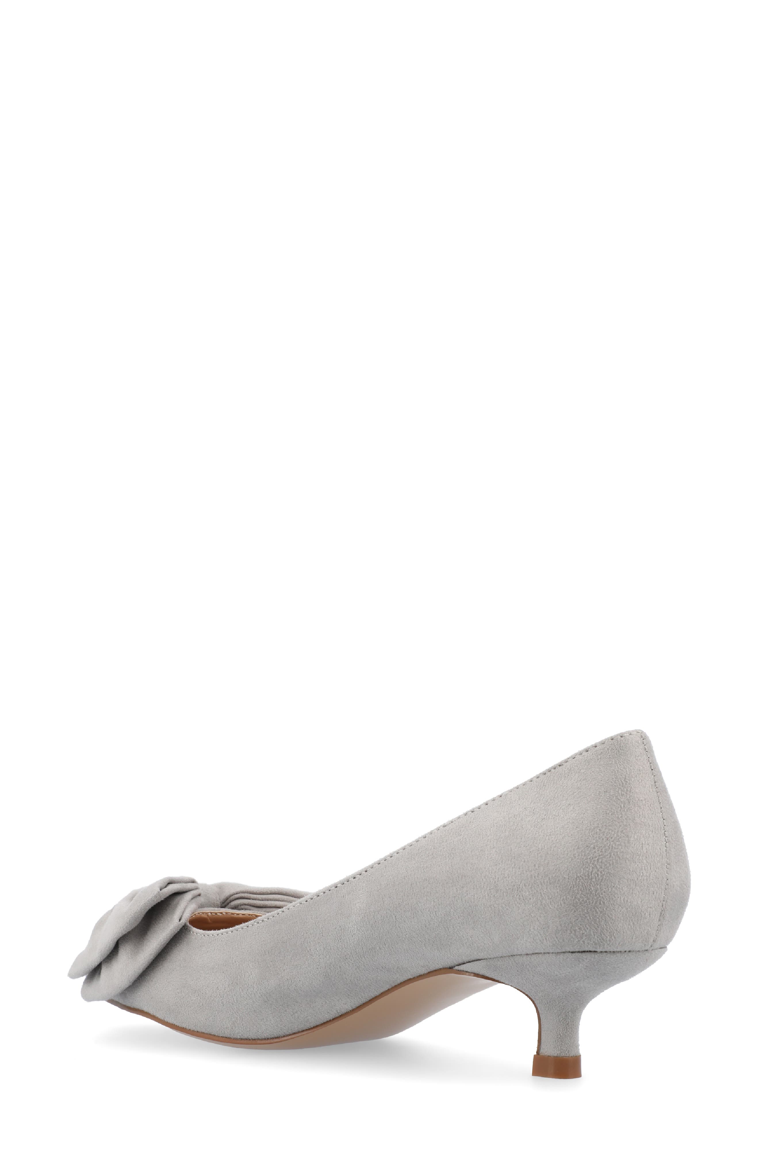 Journee Collection JOURNEE Orana Bow Kitten Heel Pump, Alternate, color, Grey