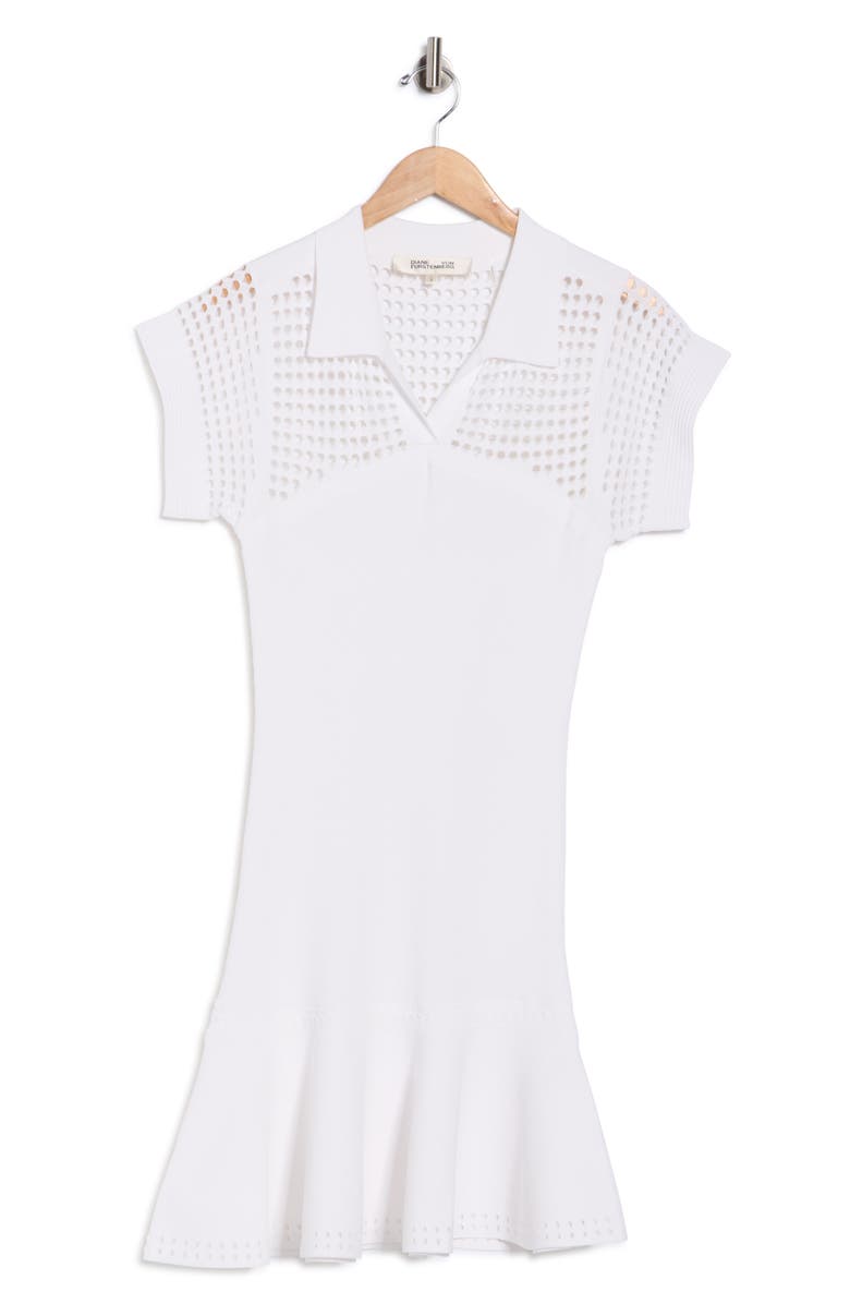 Diane von Furstenberg Hazel Short Sleeve Sweater Dress, Main, color, Ivory