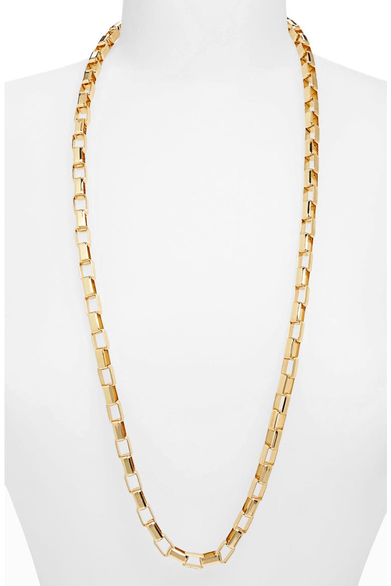 'Flat Rectangle' Chain Necklace, Main, color, GOLD