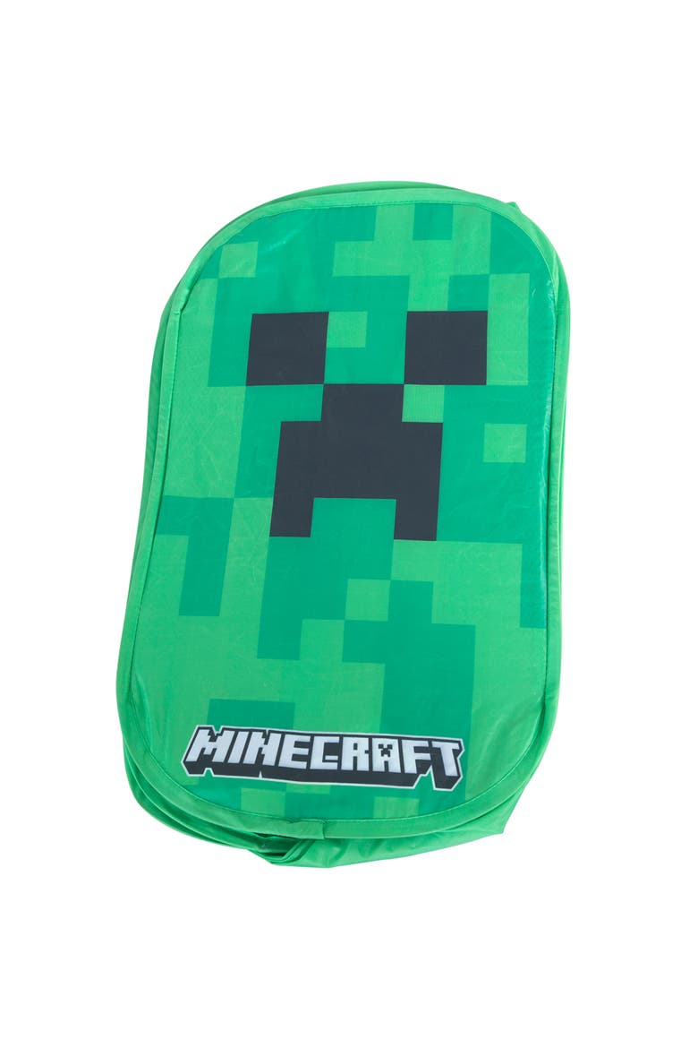 Creeper Laundry Basket Green Pixel Cube, Alternate, color, Multicolored