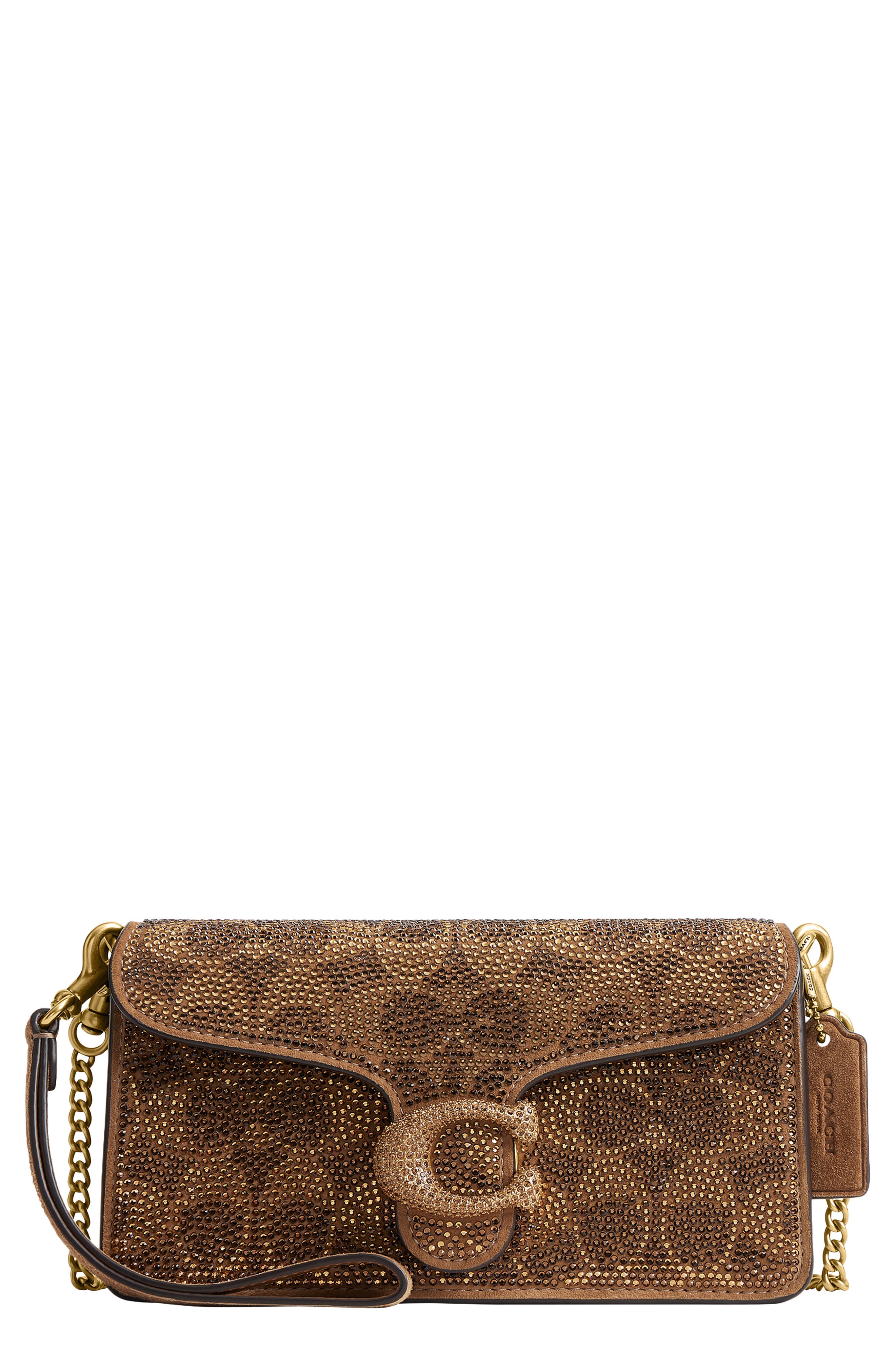 Tabby 19 Crystal Signature Suede Leather Crossbody Bag, Main, color, B4/ CEDAR