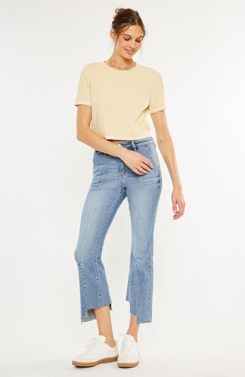 Kancan Flynn High Rise Bootcut Jeans In Blue