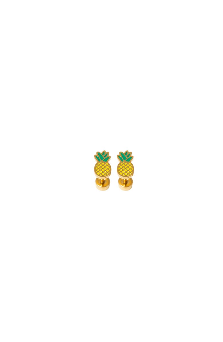 Pip Pop Pineapple Stud Earrings, Main, color, Yellow