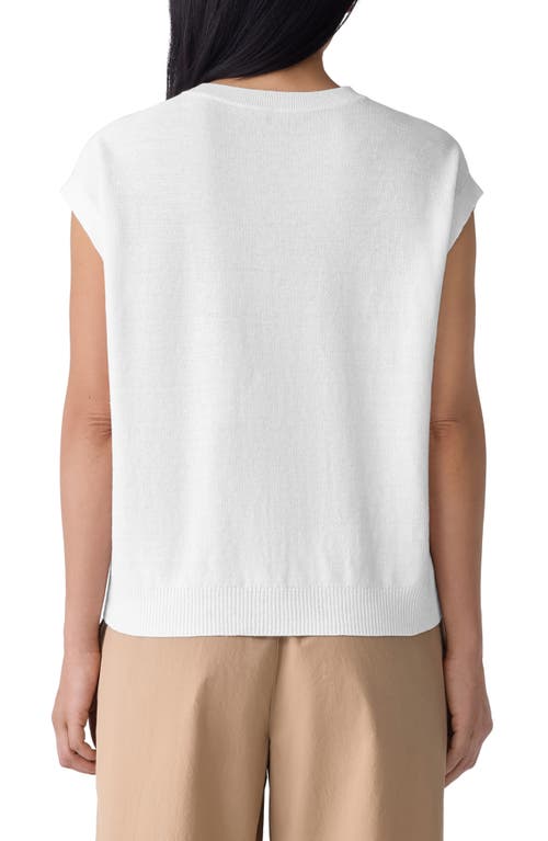 Eileen Fisher Linen Ankle Pleated Lantern Pant In Cocoa In White