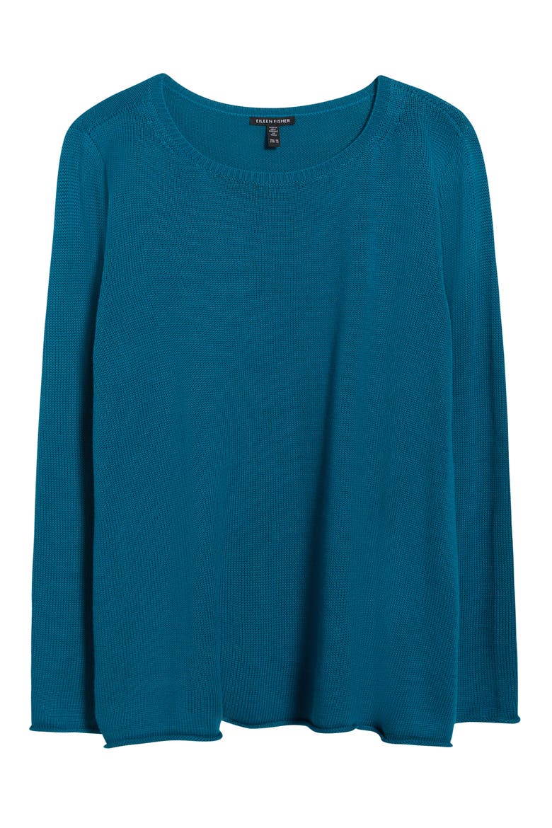 Bateau Neck Cotton Blend Sweater, Alternate, color, DRAGONFLY