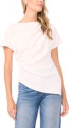 Vince Camuto Asymmetric Side Ruched Short Sleeve Top