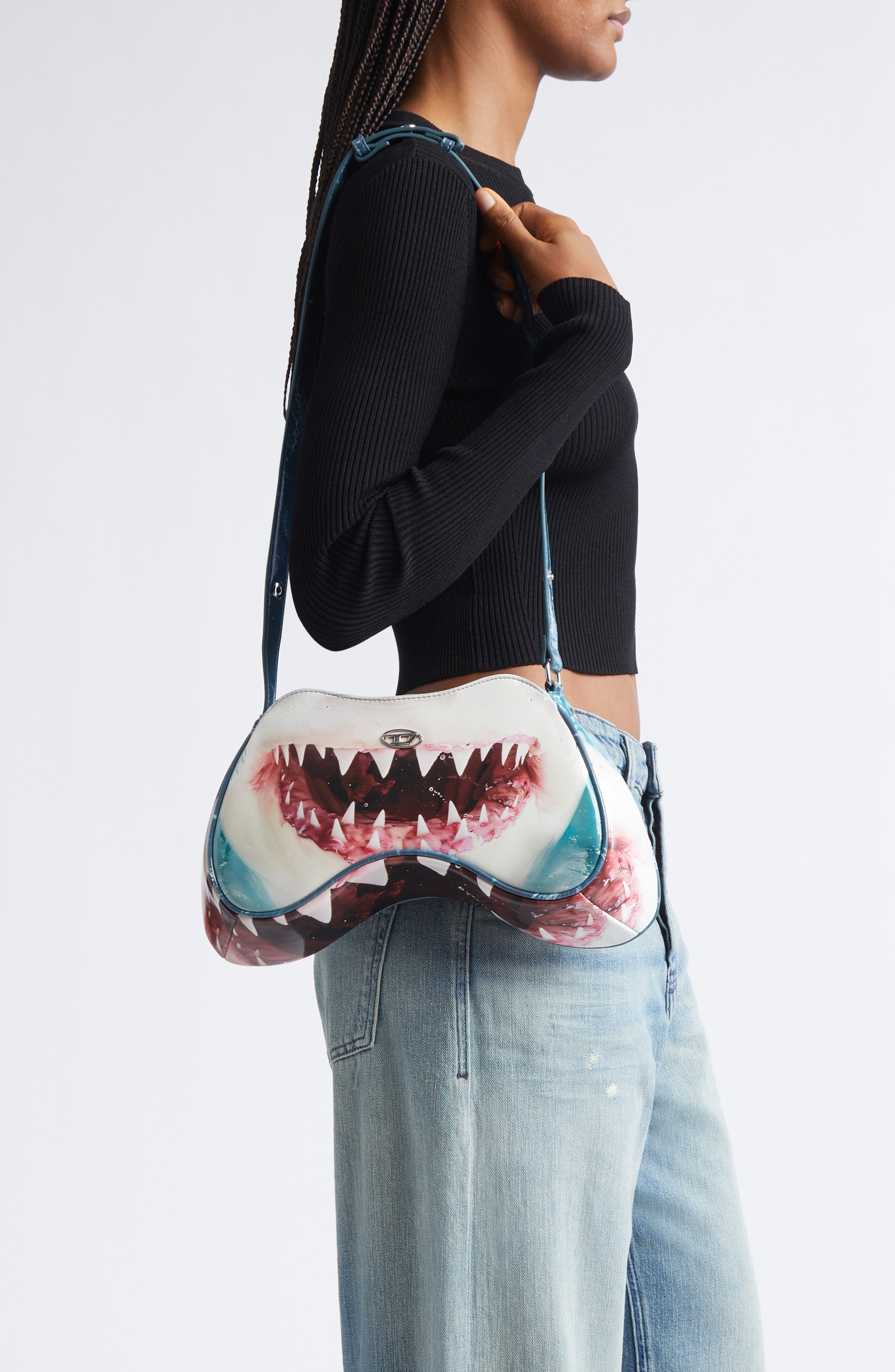 DIESEL<sup
®</sup
 Play Faux Leather Crossbody Bag, Alternate, color, 