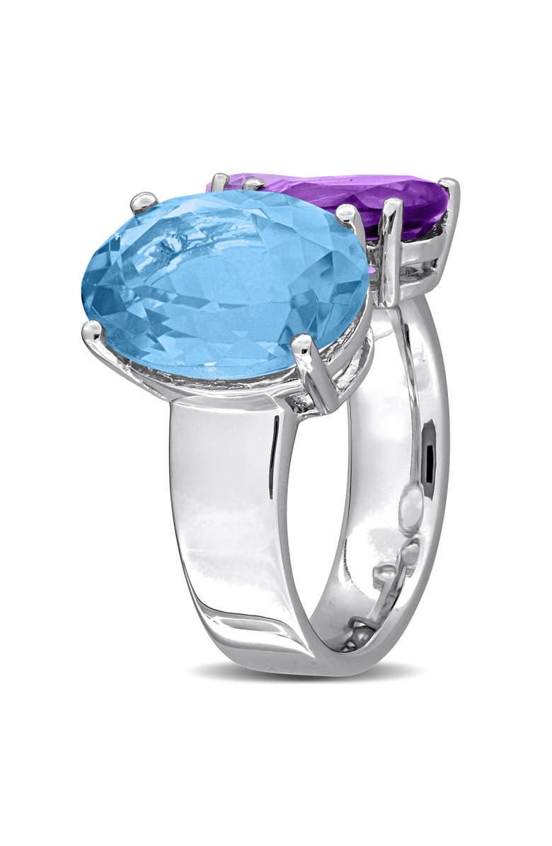Julianna B. Gemstone Open Cocktail Ring Sterling Silver, Alternate, color, Blue Topaz