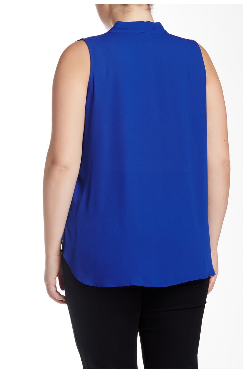 Vince Camuto Pleated V-Neck Blouse, Alternate, color, 
