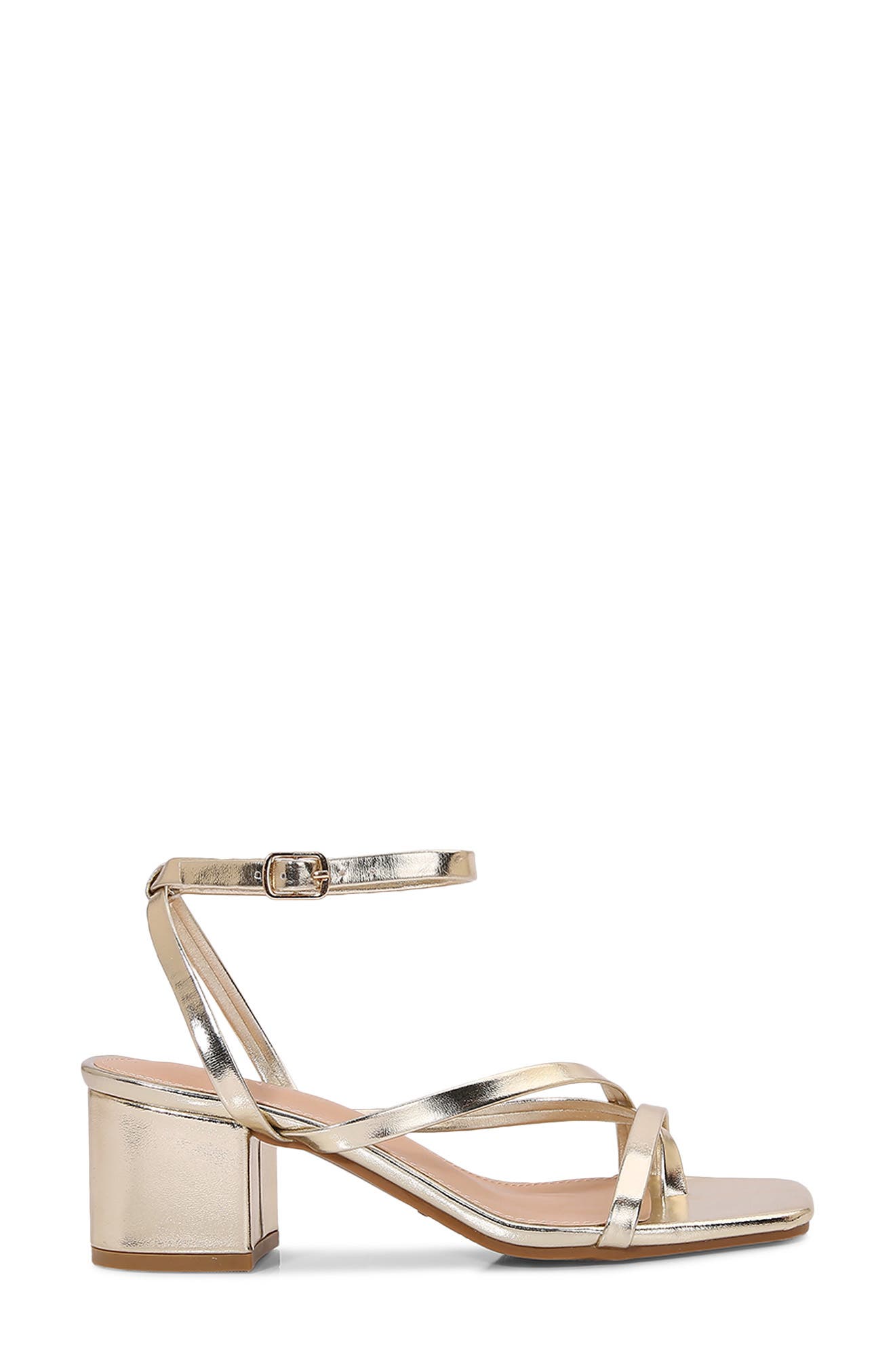 Strappy Block Heel Sandal, Alternate, color, GOLD