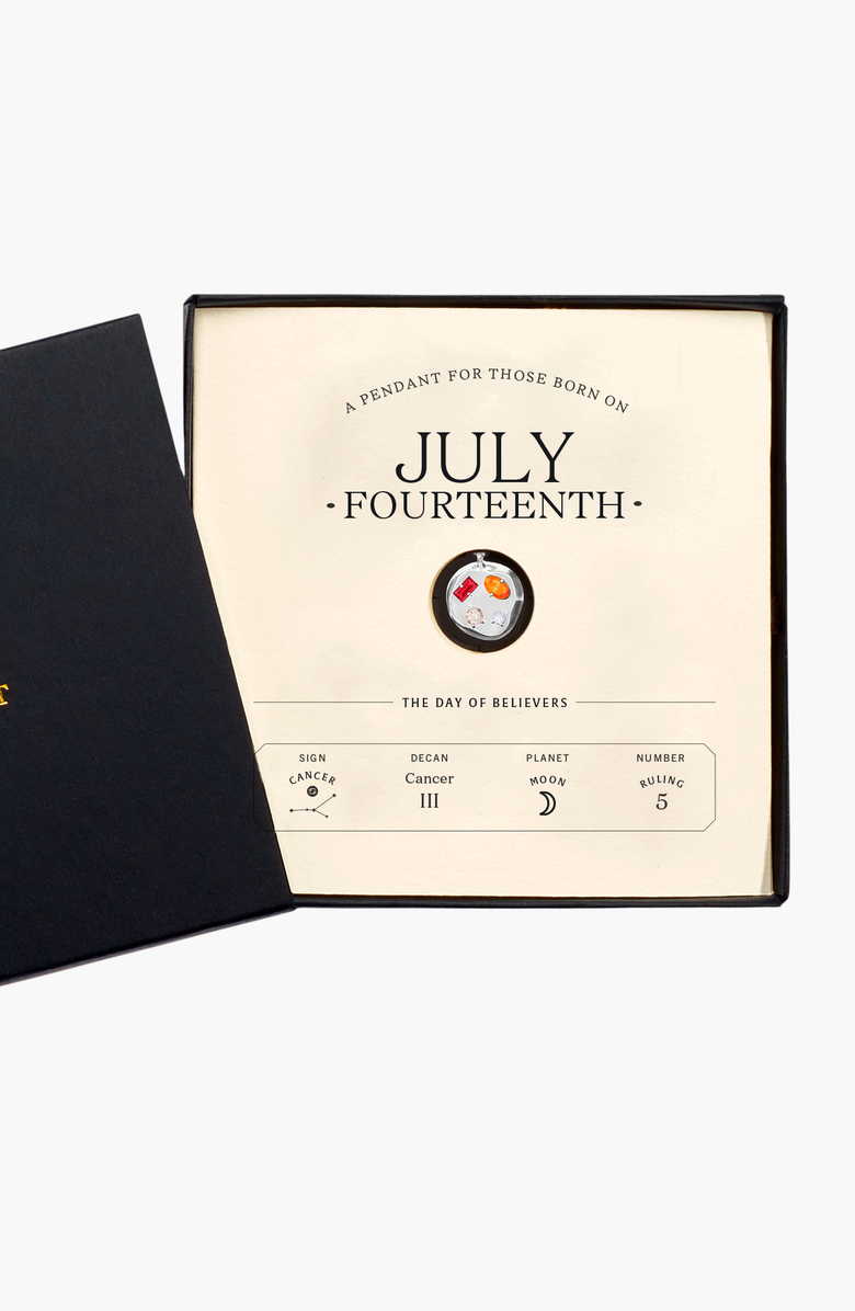 Birthdate Co. The July Birthdate Silver Pendant, Alternate, color,