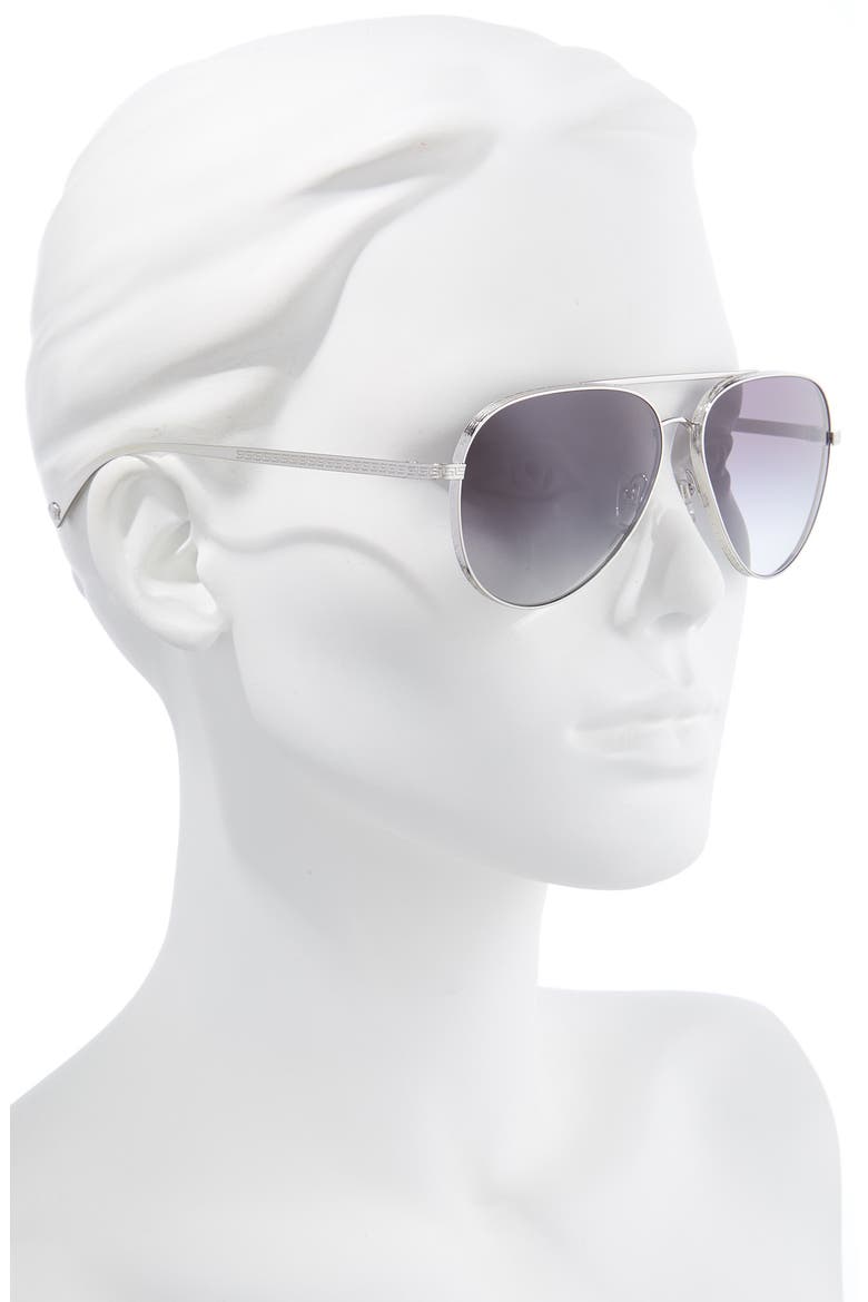 56mm Gradient Aviator Sunglasses, Alternate, color, SILVER/ GREY GRADIENT