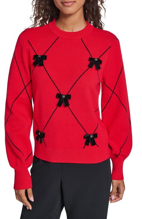 Argyle Bow Sweater