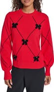 KARL LAGERFELD PARIS Argyle Bow Sweater