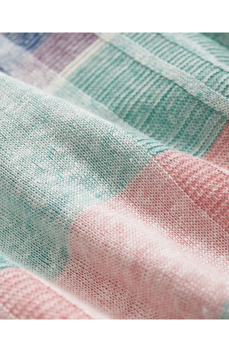 Brooks Brothers Madras Plaid Linen Crewneck Sweater, Alternate, color, 